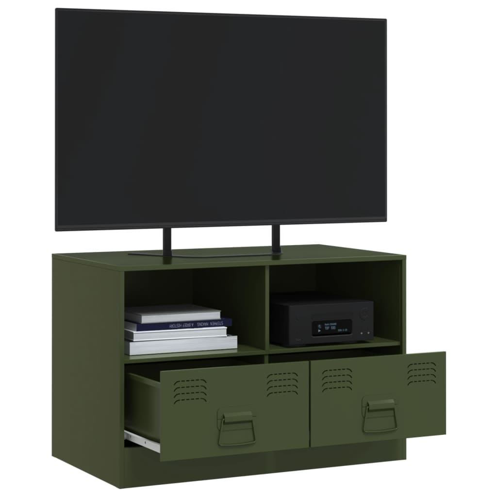 VidaXL Tv-meubel 67x39x44 cm staal olijfgroen