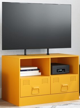 VidaXL Tv-meubel 67x39x44 cm staal mosterdgeel