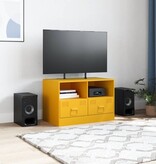 VidaXL Tv-meubel 67x39x44 cm staal mosterdgeel