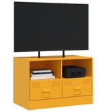 VidaXL Tv-meubel 67x39x44 cm staal mosterdgeel