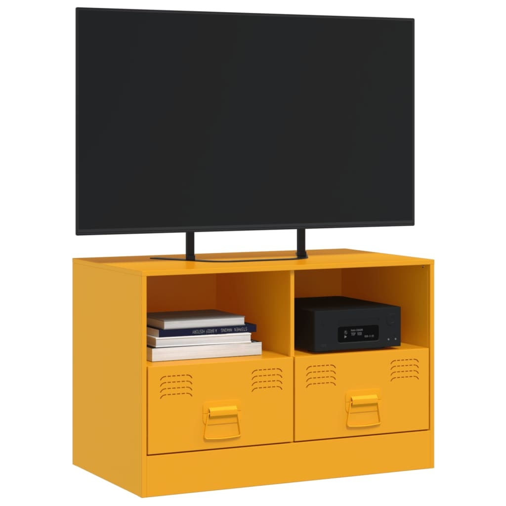 VidaXL Tv-meubel 67x39x44 cm staal mosterdgeel