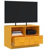 VidaXL Tv-meubel 67x39x44 cm staal mosterdgeel