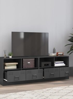 VidaXL Tv-meubelen 2 st 67x39x44 cm staal antracietkleurig