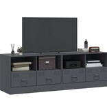 VidaXL Tv-meubelen 2 st 67x39x44 cm staal antracietkleurig