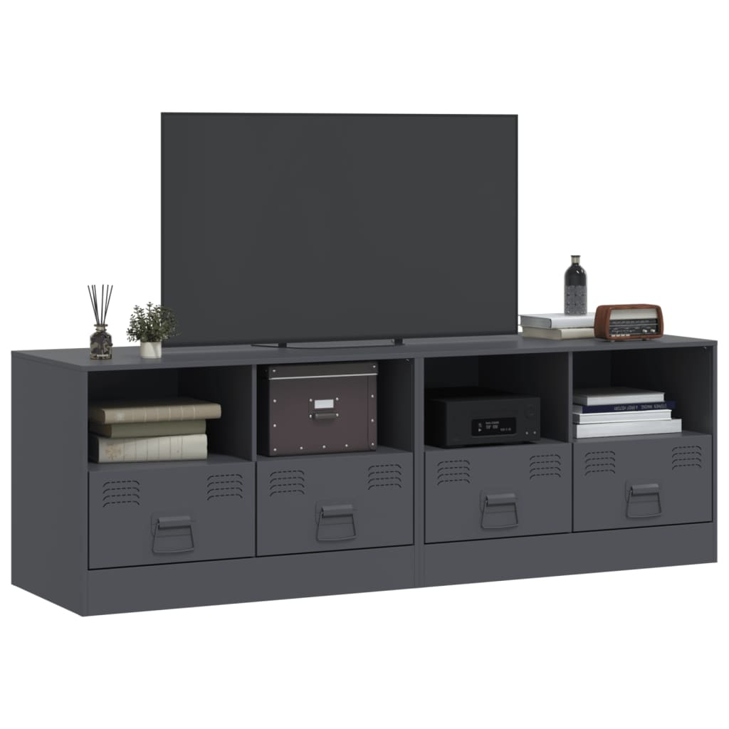 VidaXL Tv-meubelen 2 st 67x39x44 cm staal antracietkleurig