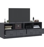 VidaXL Tv-meubelen 2 st 67x39x44 cm staal antracietkleurig