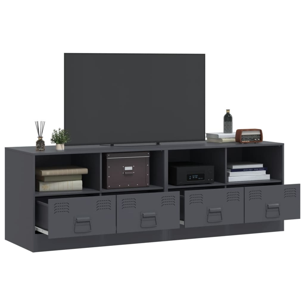 VidaXL Tv-meubelen 2 st 67x39x44 cm staal antracietkleurig