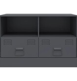 VidaXL Tv-meubelen 2 st 67x39x44 cm staal antracietkleurig