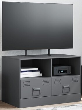 VidaXL Tv-meubel 67x39x44 cm staal antracietkleurig