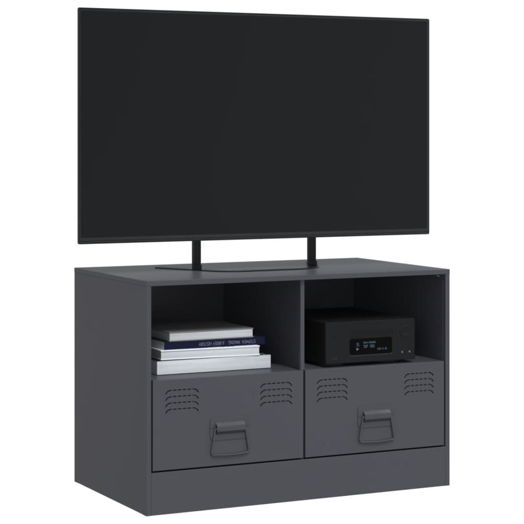 VidaXL Tv-meubel 67x39x44 cm staal antracietkleurig