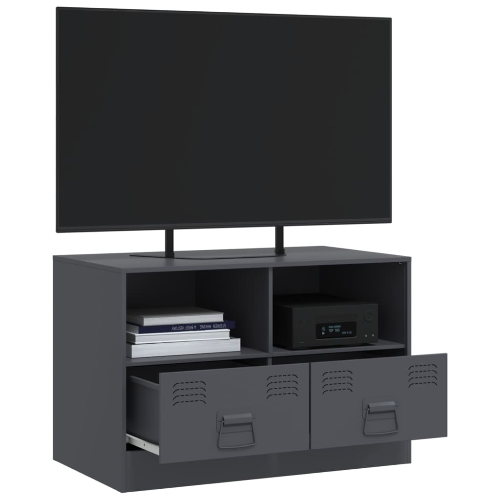 VidaXL Tv-meubel 67x39x44 cm staal antracietkleurig