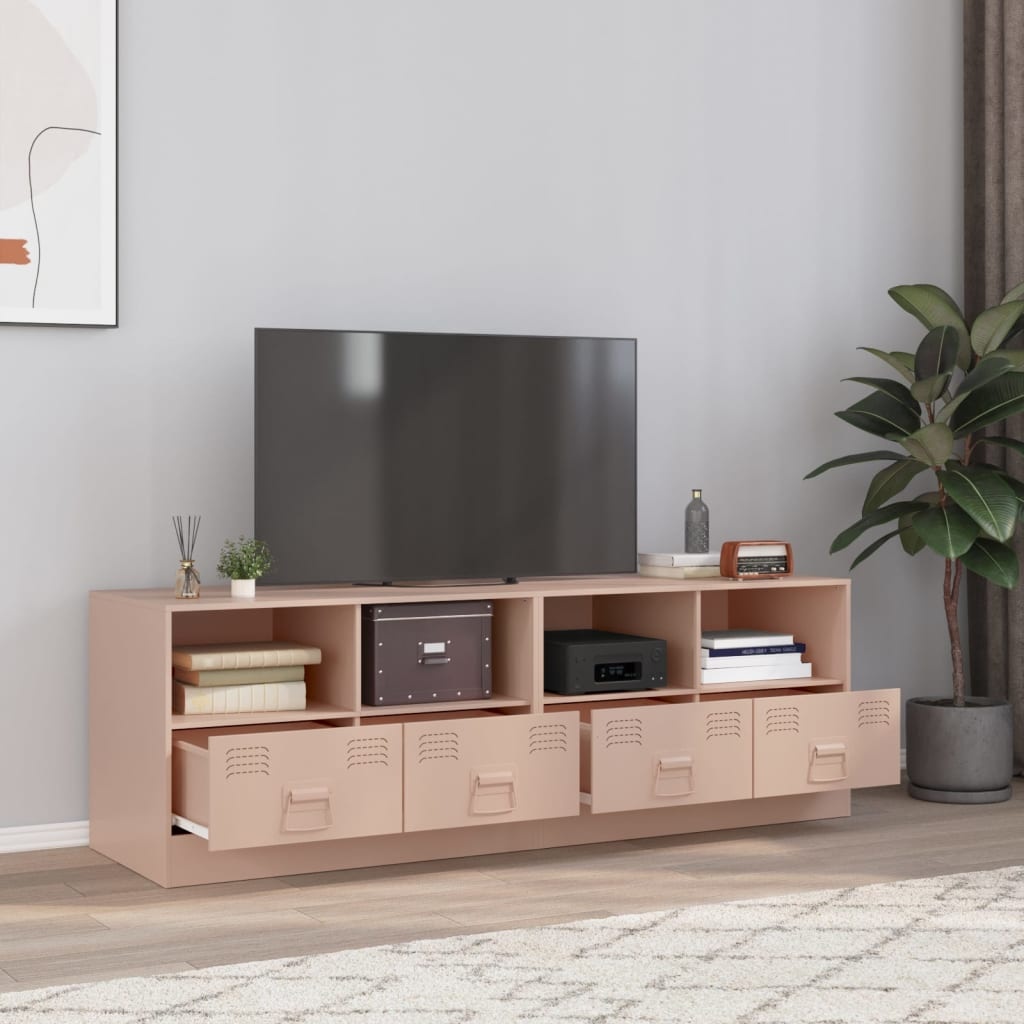 VidaXL Tv-meubelen 2 st 67x39x44 cm staal roze