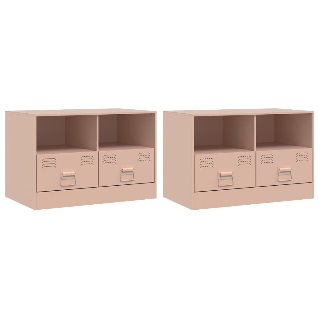 VidaXL Tv-meubelen 2 st 67x39x44 cm staal roze