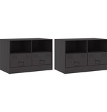 VidaXL Tv-meubelen 2 st 67x39x44 cm staal zwart
