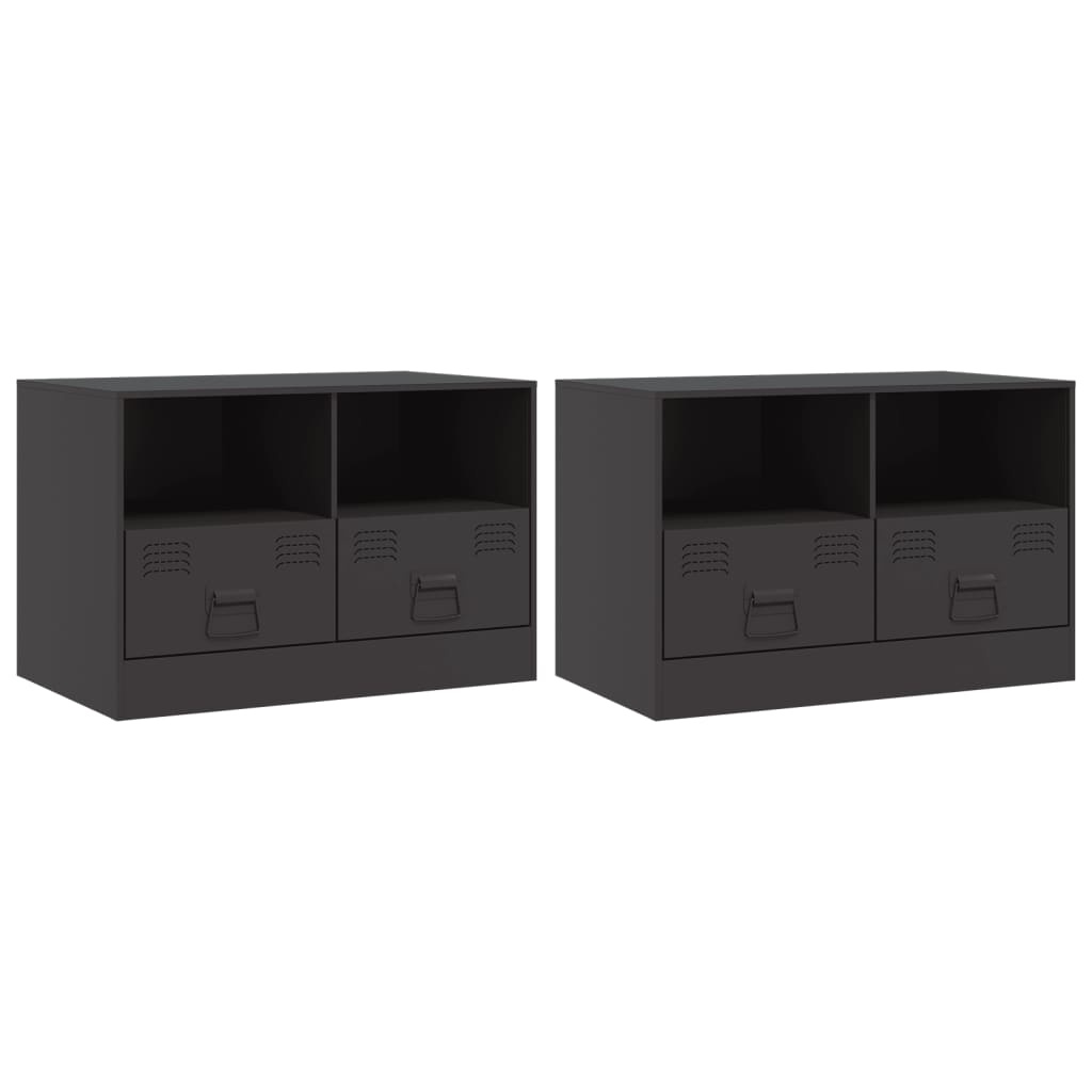 VidaXL Tv-meubelen 2 st 67x39x44 cm staal zwart