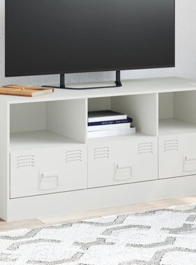 VidaXL Tv-meubel 99x39x44 cm staal wit