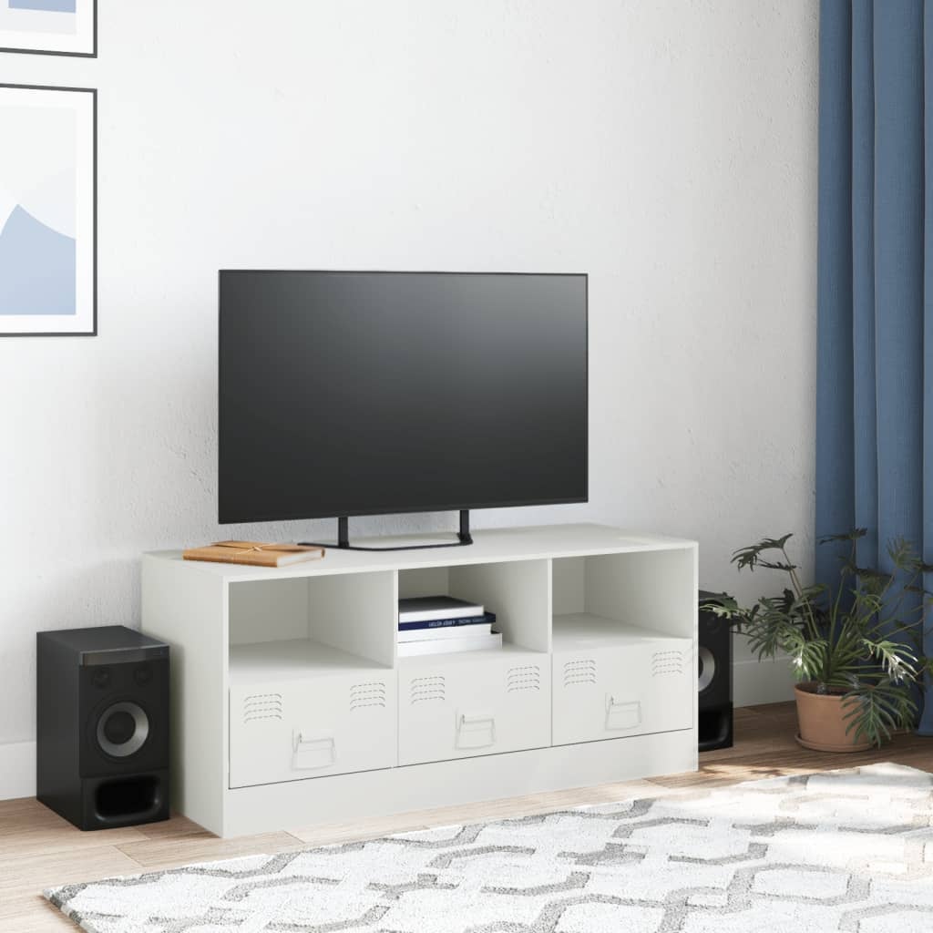 VidaXL Tv-meubel 99x39x44 cm staal wit