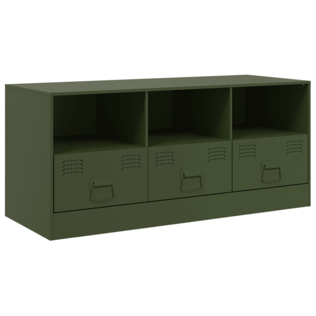 VidaXL Tv-meubel 99x39x44 cm staal olijfgroen