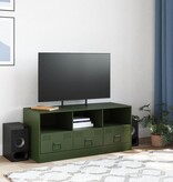 VidaXL Tv-meubel 99x39x44 cm staal olijfgroen