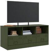 VidaXL Tv-meubel 99x39x44 cm staal olijfgroen