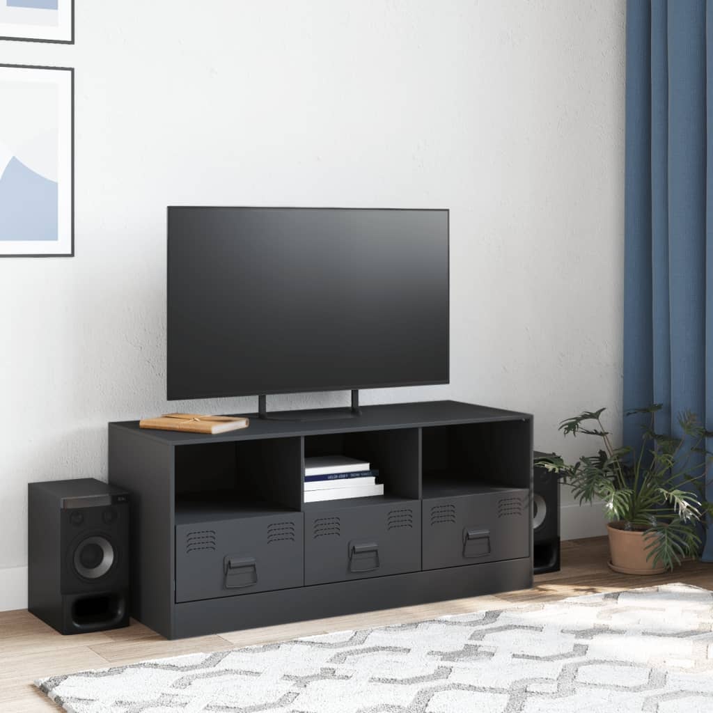 VidaXL Tv-meubel 99x39x44 cm staal antracietkleurig