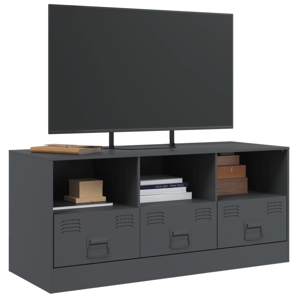 VidaXL Tv-meubel 99x39x44 cm staal antracietkleurig