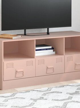 VidaXL Tv-meubel 99x39x44 cm staal roze