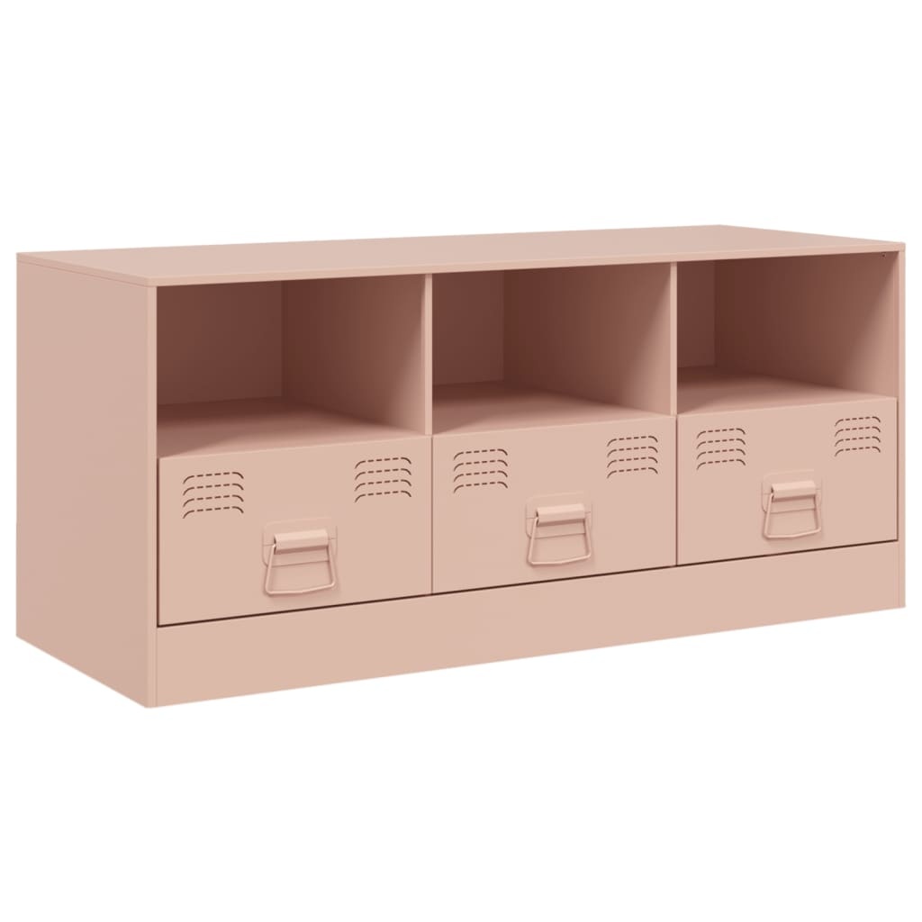 VidaXL Tv-meubel 99x39x44 cm staal roze