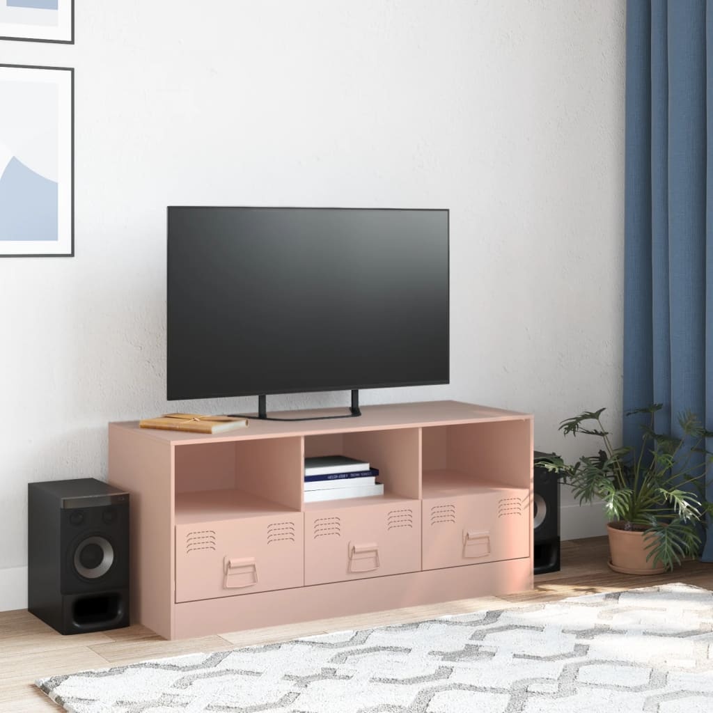 VidaXL Tv-meubel 99x39x44 cm staal roze