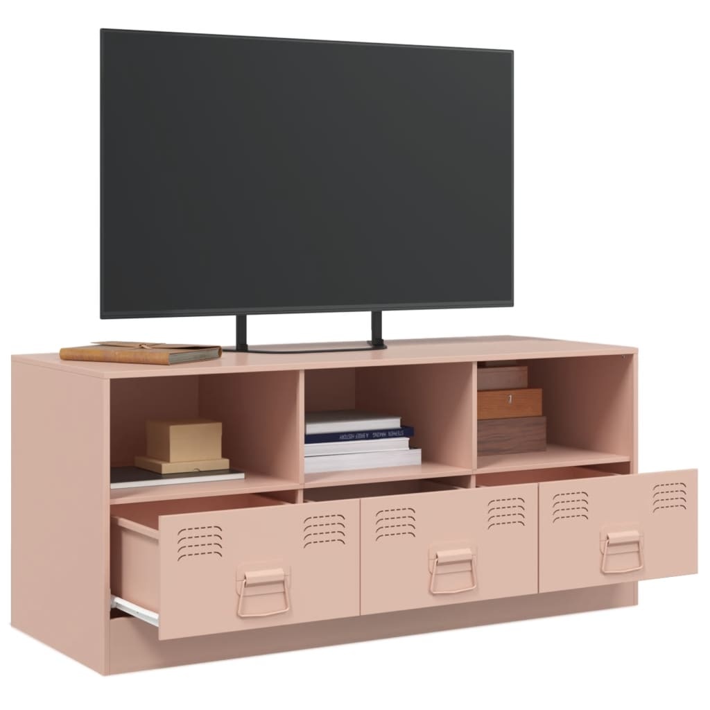 VidaXL Tv-meubel 99x39x44 cm staal roze