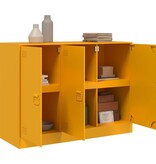 VidaXL Dressoir 99x39x73 cm staal mosterdgeel