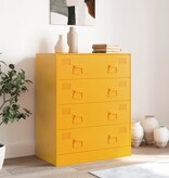 VidaXL Dressoir 67x39x83 cm staal mosterdgeel