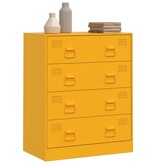 VidaXL Dressoir 67x39x83 cm staal mosterdgeel