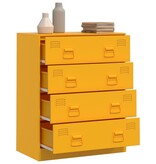 VidaXL Dressoir 67x39x83 cm staal mosterdgeel