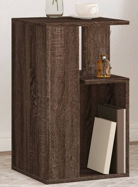 VidaXL Bijzettafel 35x35x60 cm bewerkt hout bruin eikenkleurig