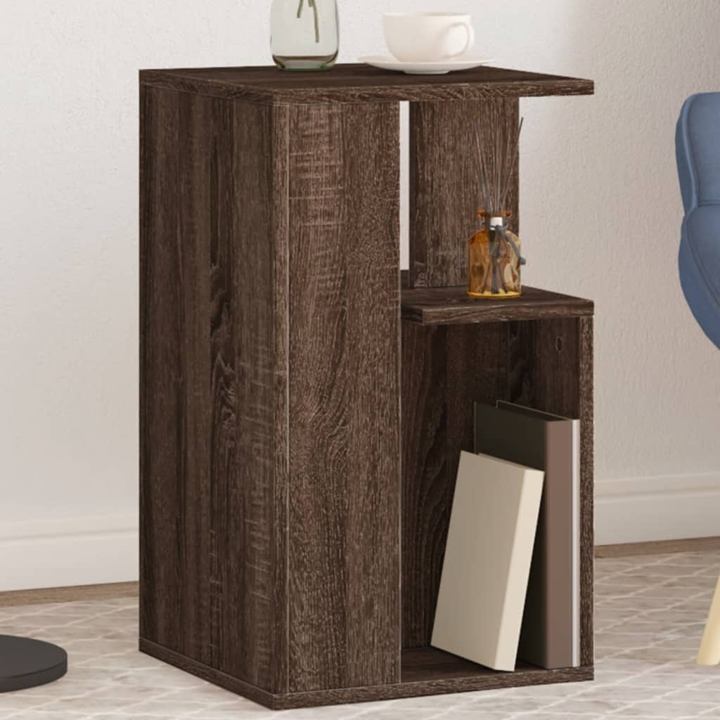 VidaXL Bijzettafel 35x35x60 cm bewerkt hout bruin eikenkleurig