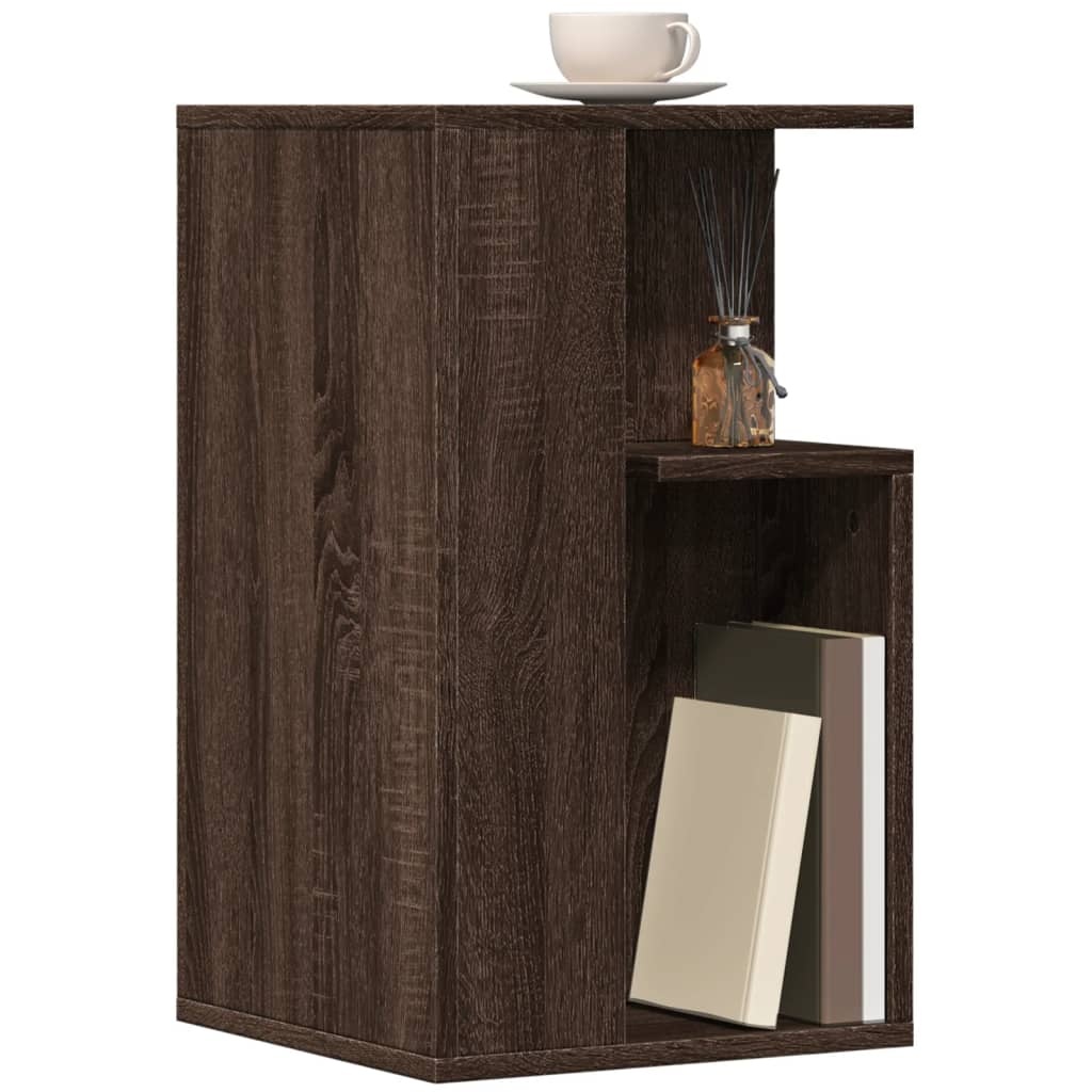 VidaXL Bijzettafel 35x35x60 cm bewerkt hout bruin eikenkleurig