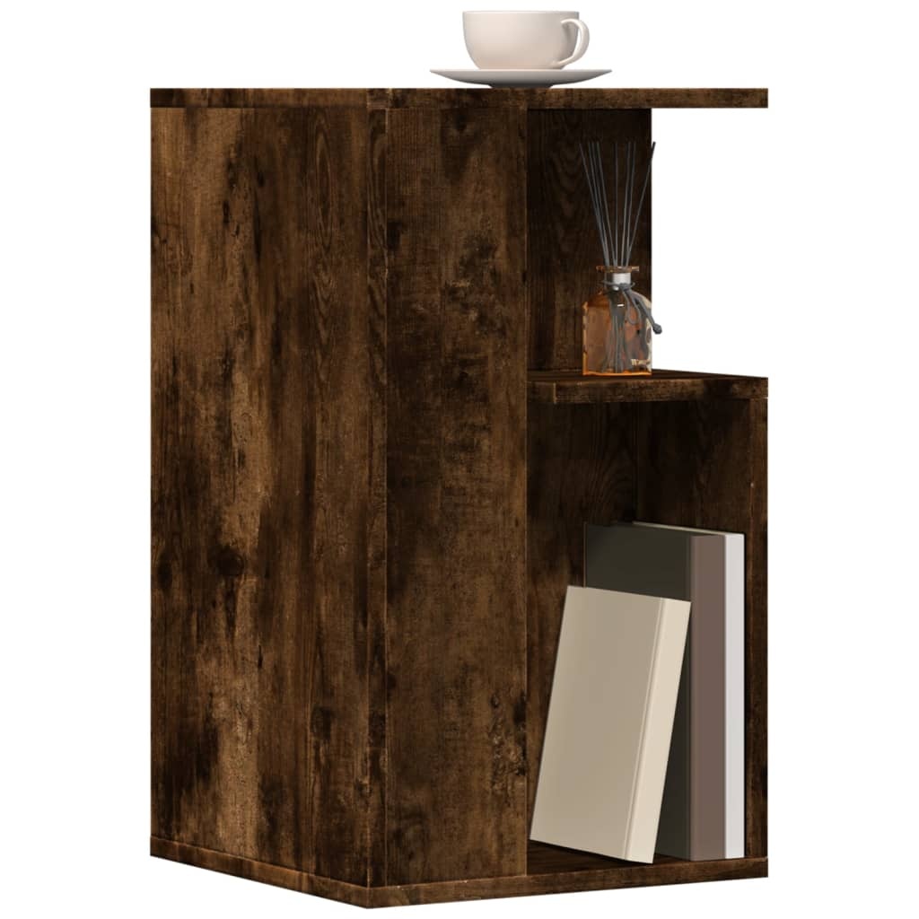 VidaXL Bijzettafel 35x35x60 cm bewerkt hout gerookt eikenkleurig