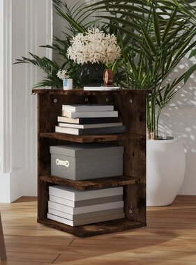VidaXL Bijzetkast 35x35x55 cm bewerkt hout gerookt eikenkleurig