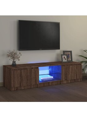 vidaXL Tv-meubel met LED-verlichting 140x40x35,5 cm bruin eikenkleur