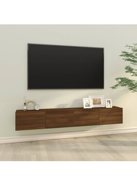 vidaXL Tv-meubelen 2 st wandgemonteerd 100x30x30 cm hout bruineiken