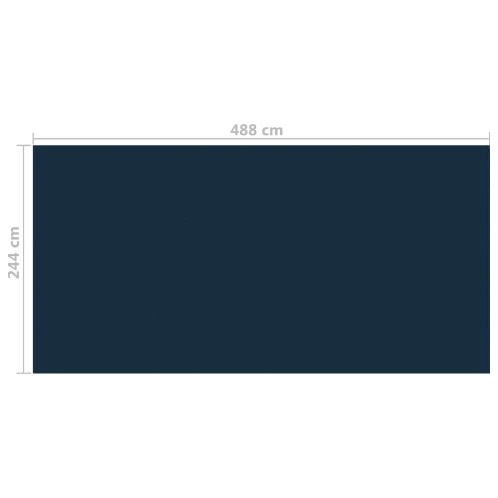 VidaXL Zwembadfolie solar drijvend 488x244 cm PE zwart en blauw