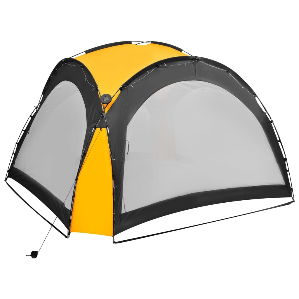 VidaXL Partytent met LED en 4 zijwanden 3,6x3,6x2,3 m geel