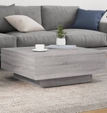 VidaXL Salontafel 80x80x31 cm bewerkt hout grijs sonoma eikenkleurig