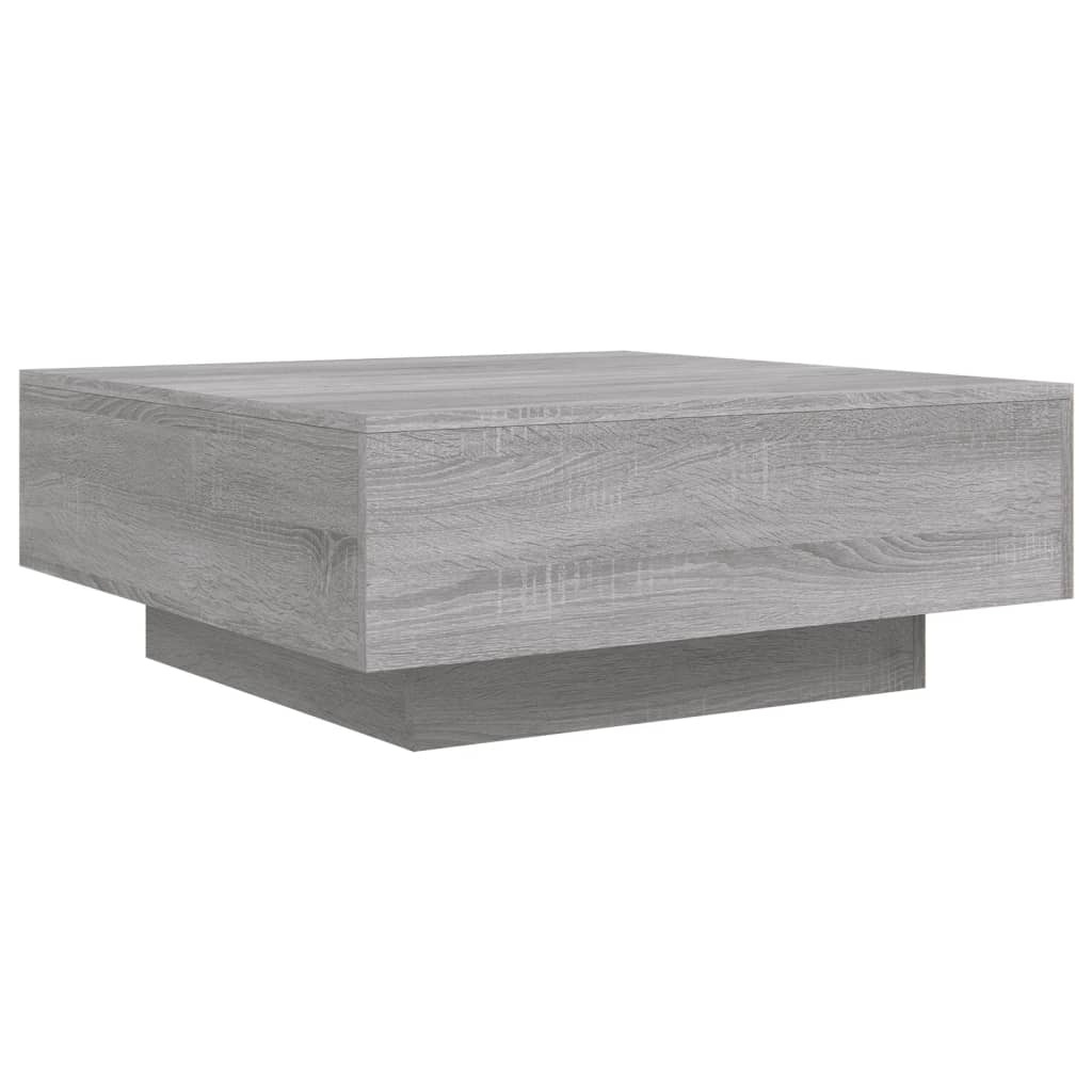 VidaXL Salontafel 80x80x31 cm bewerkt hout grijs sonoma eikenkleurig