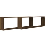 VidaXL Wandschappen kubus 2 st 100x15x30 cm bewerkt hout bruineiken