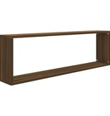 VidaXL Wandschappen kubus 2 st 100x15x30 cm bewerkt hout bruineiken