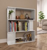 VidaXL Boekenkast/kamerscherm 80x24x96 cm hoogglans wit