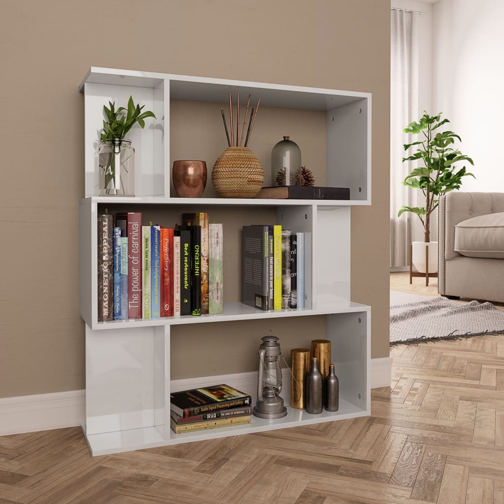 VidaXL Boekenkast/kamerscherm 80x24x96 cm hoogglans wit