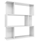 VidaXL Boekenkast/kamerscherm 80x24x96 cm hoogglans wit